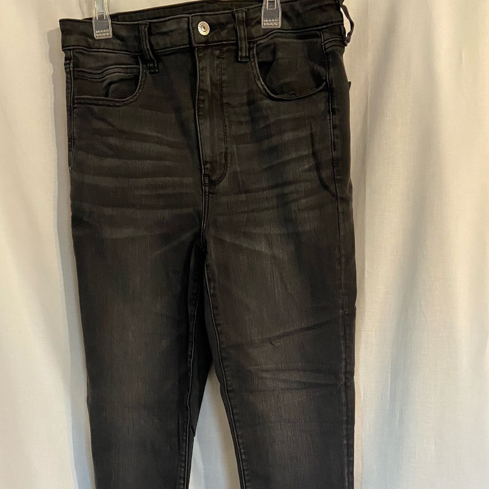 American Eagle Highest Rise Black Jegging Next Level Stretch Womens 12 Long